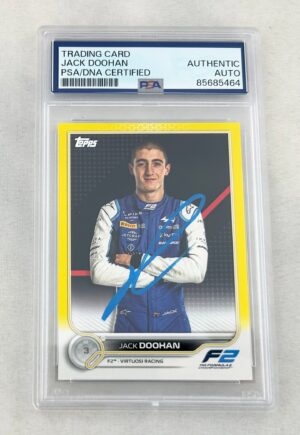 Jack Doohan Signed Rookie Card 2023 Topps #79 F2 Yellow PSA/DNA