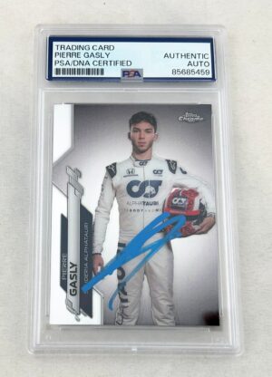 Pierre Gasly Signed Rookie Card 2020 Topps Chrome #11 F1 PSA/DNA 1