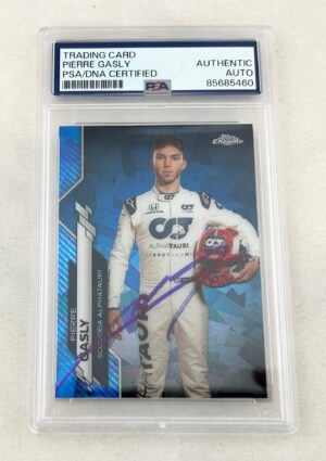 Pierre Gasly Signed Rookie Card 2020 Topps Chrome Sapphire #11 F1 PSA/DNA
