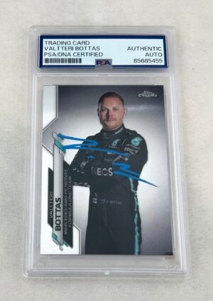 Valtteri Bottas Signed Rookie Card 2020 Topps Chrome #2 F1 PSA/DNA 1
