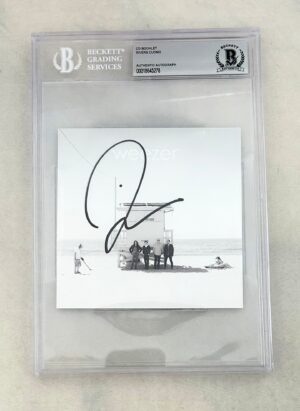 Rivers Cuomo Signed CD Cover Weezer White Album Beckett BAS