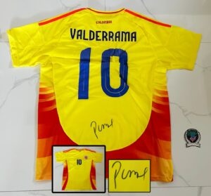Carlos Pibe Valderrama Signed Jersey Colombia Beckett BAS 1