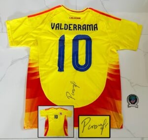 Carlos Pibe Valderrama Signed Jersey Colombia Beckett BAS 2