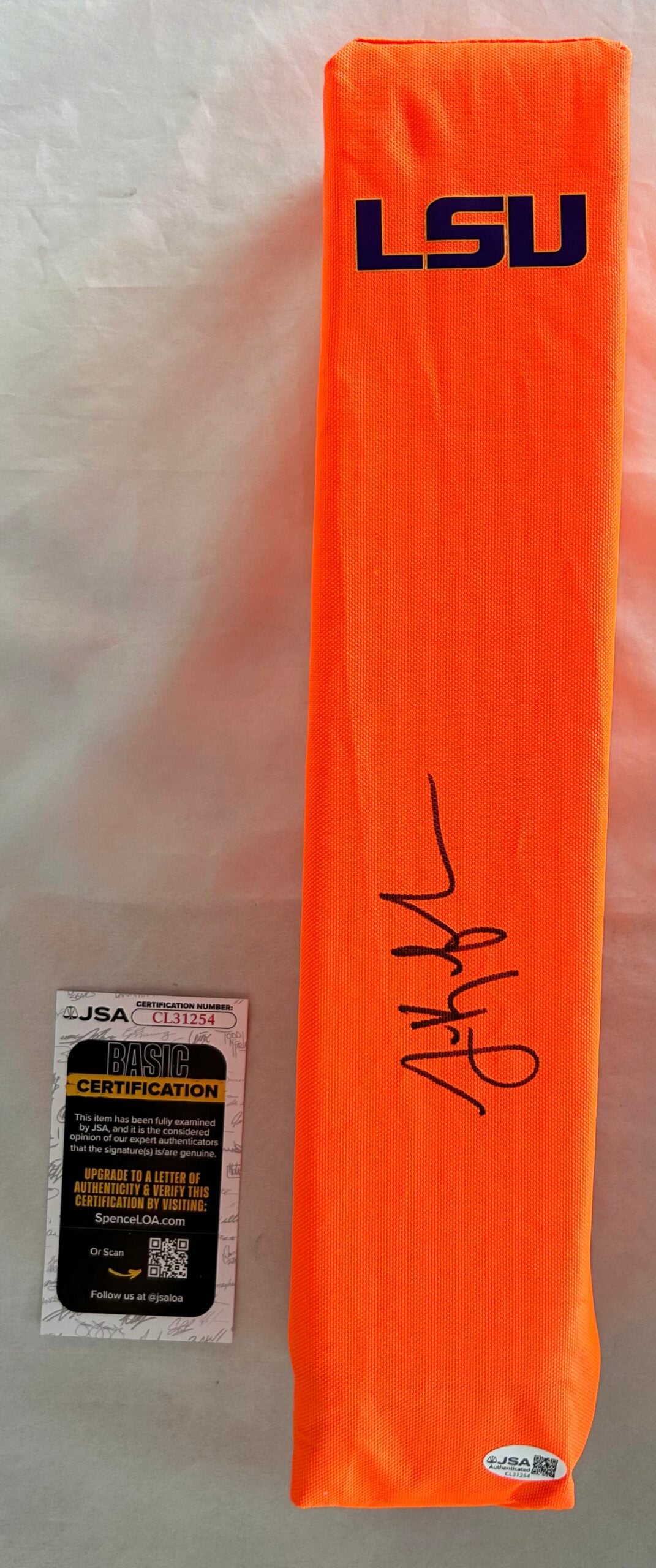 Lane Kiffin Signed Pylon LSU JSA 2