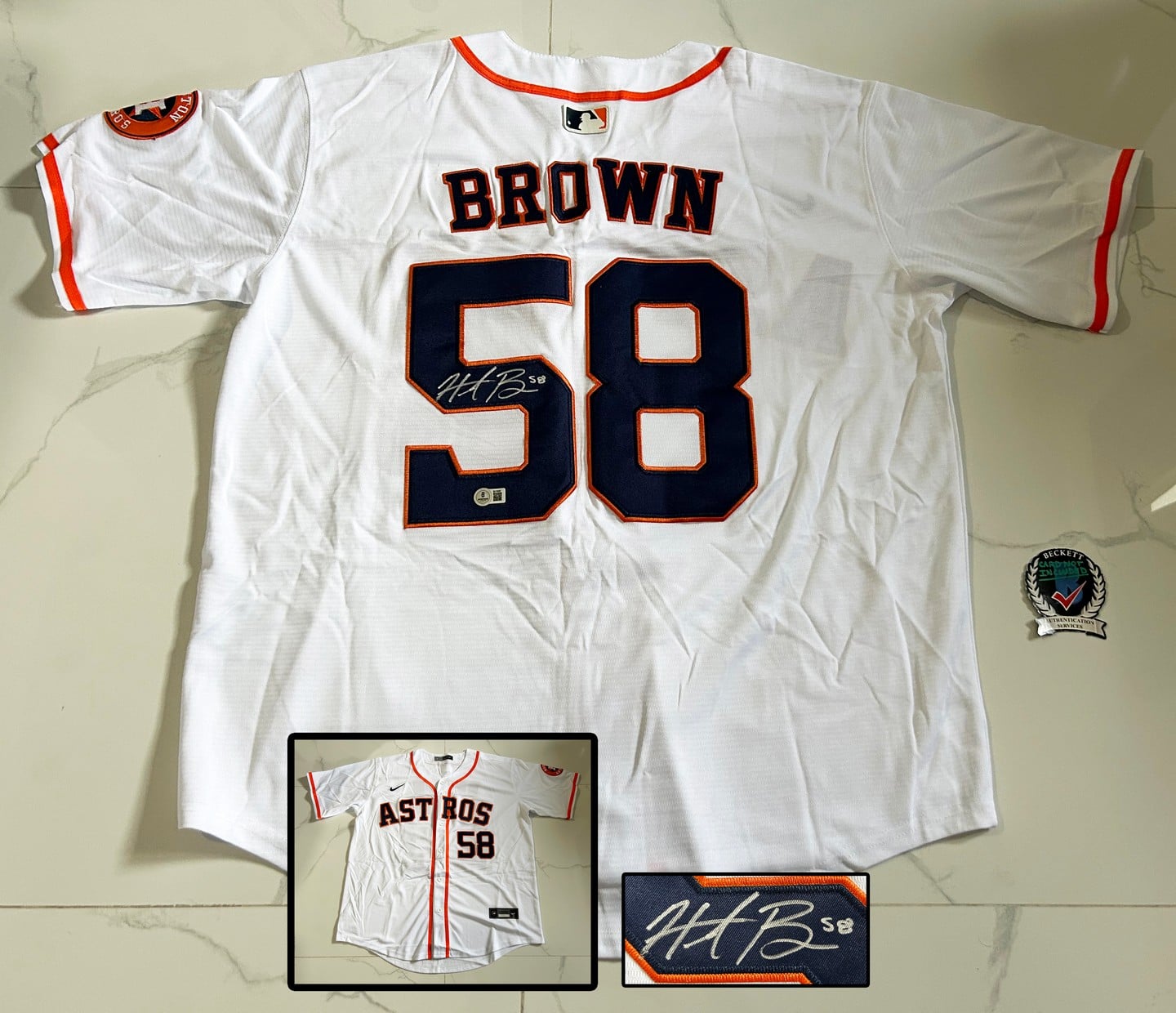 Hunter Brown Signed Jersey Houston Astros Beckett BAS