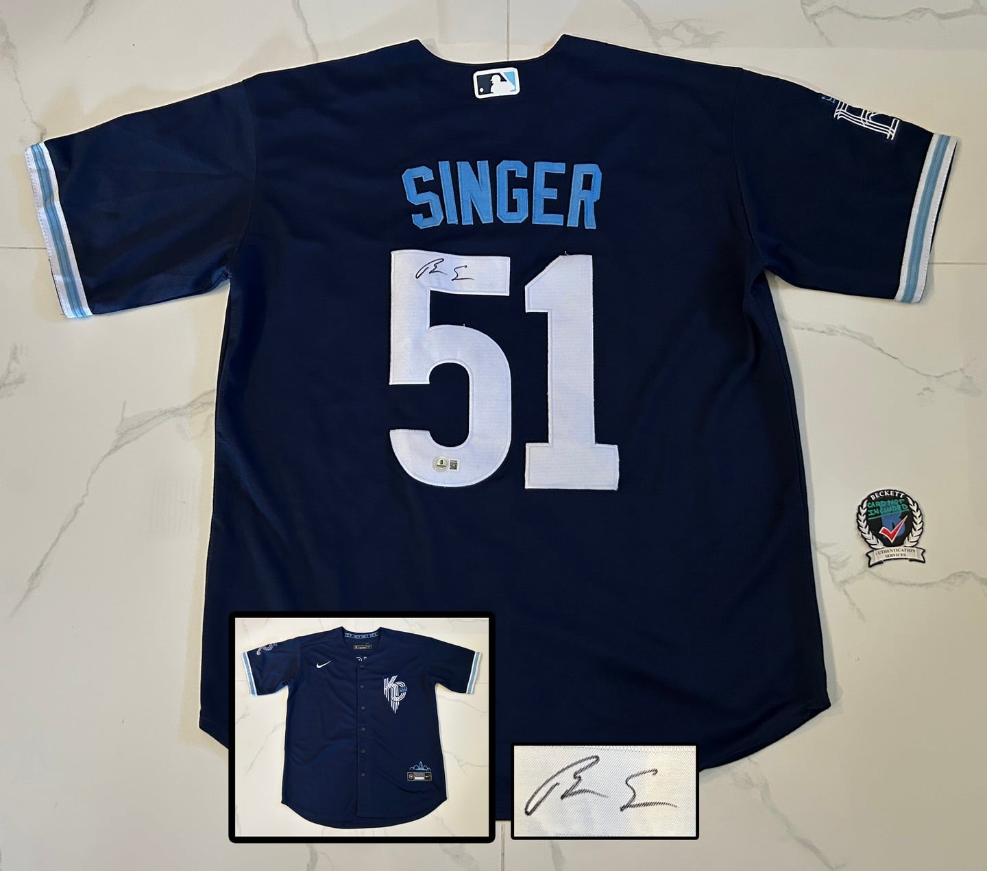 Brady Singer Signed Jersey Kansas City Royals Beckett BAS