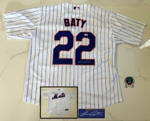 Brett Baty Signed Jersey New York Mets Beckett BAS 1