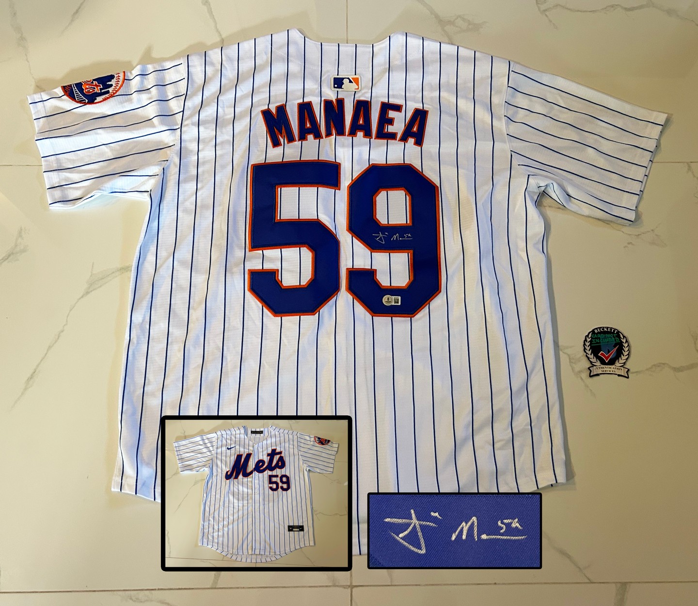 Sean Manaea Signed Jersey New York Mets Beckett BAS