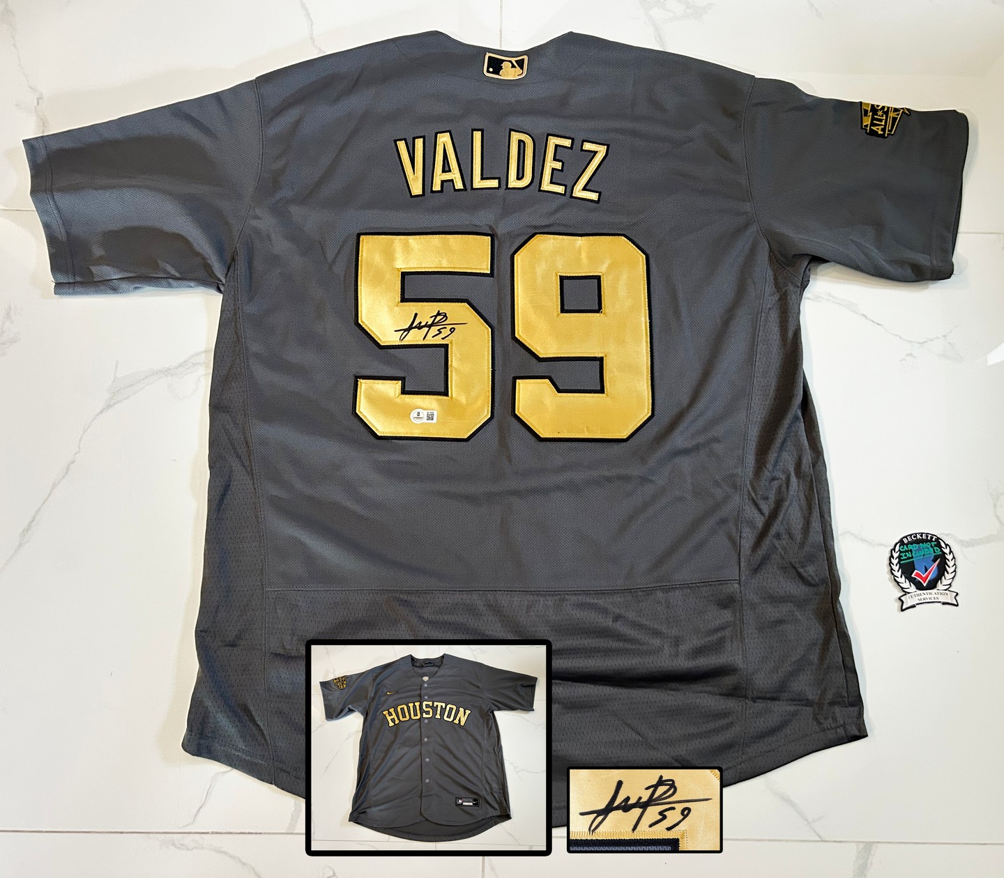 Framber Valdez Signed Jersey Houston Astros Beckett BAS 1