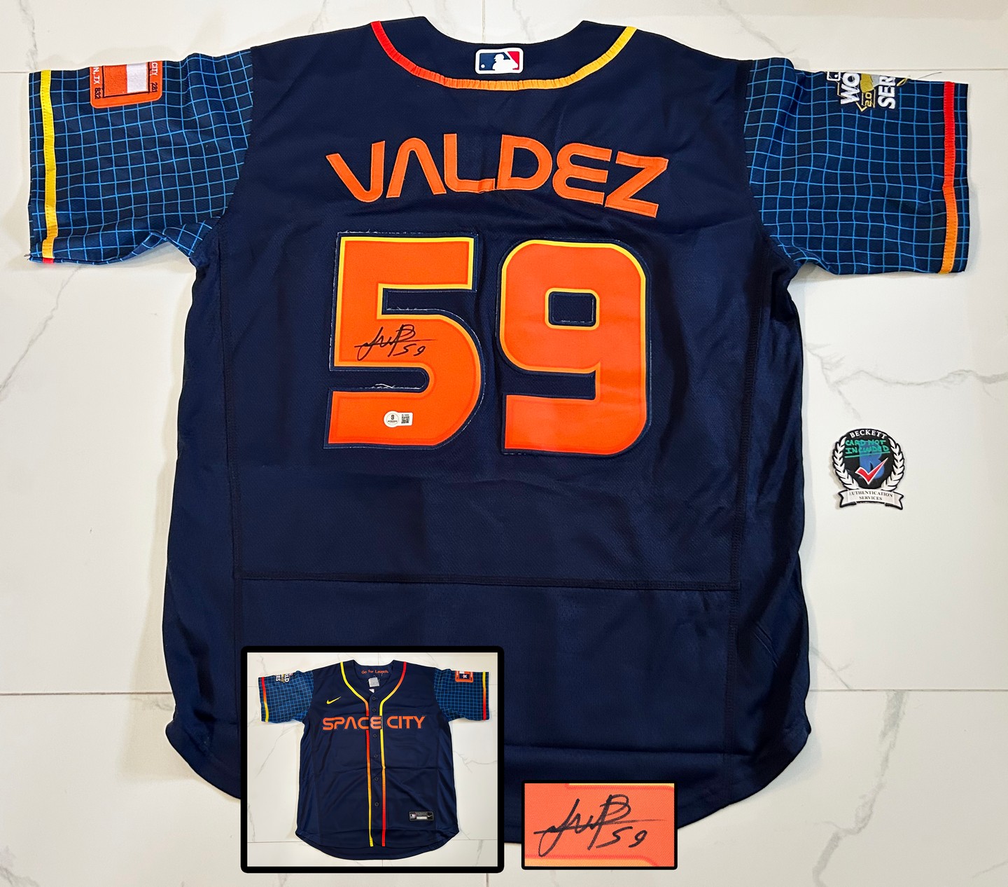 Framber Valdez Signed Jersey Houston Astros Beckett BAS