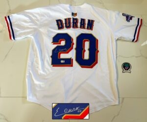 Ezequiel Duran Signed Jersey Texas Rangers Beckett BAS