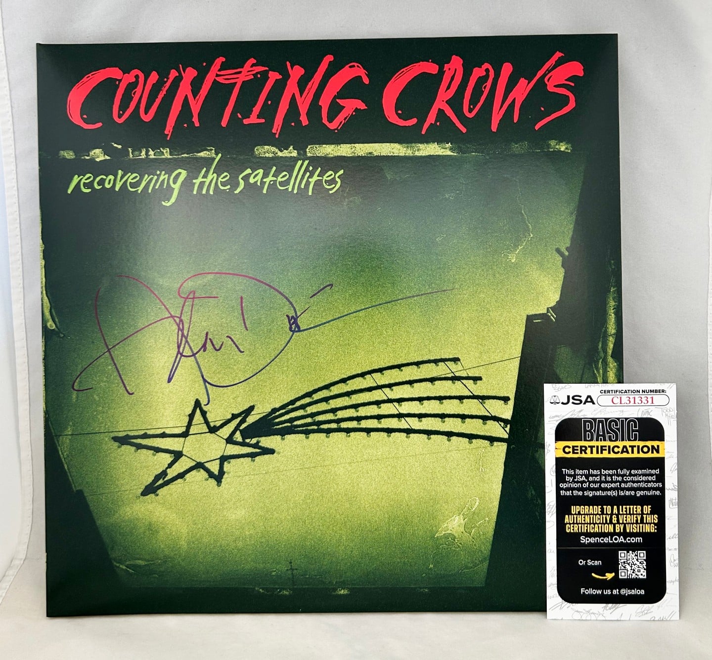 Adam Duritz Signed Vinyl LP Album Counting Crows Recovering The Satellites JSA