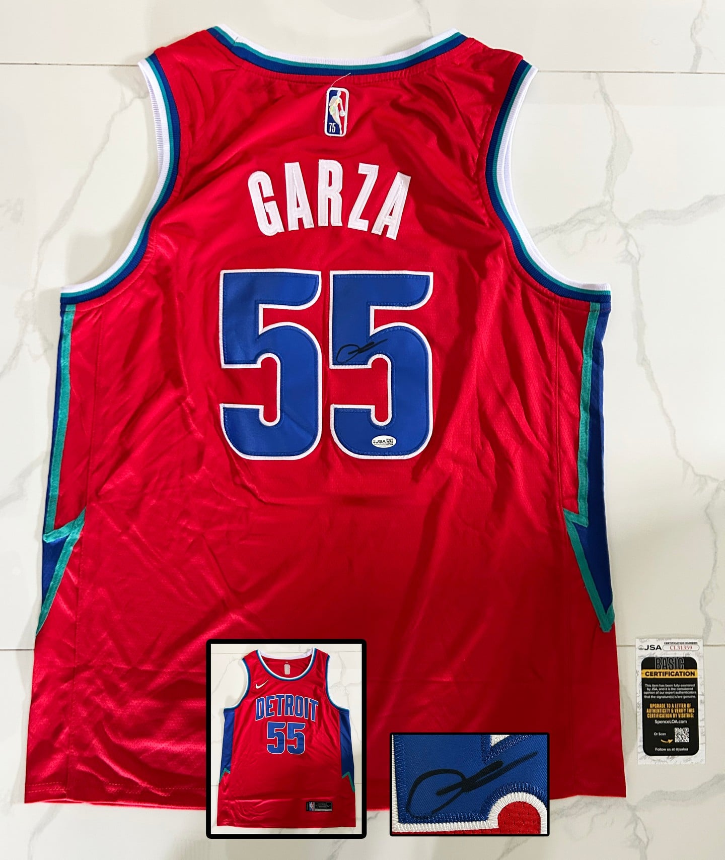 Luka Garza Signed Jersey Detroit Pistons JSA