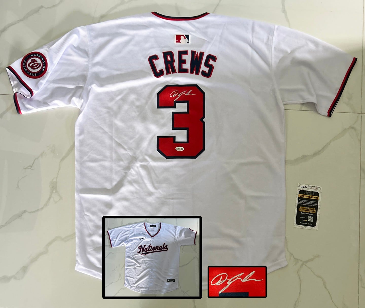 Dylan Crews Signed Jersey Washington Nationals JSA