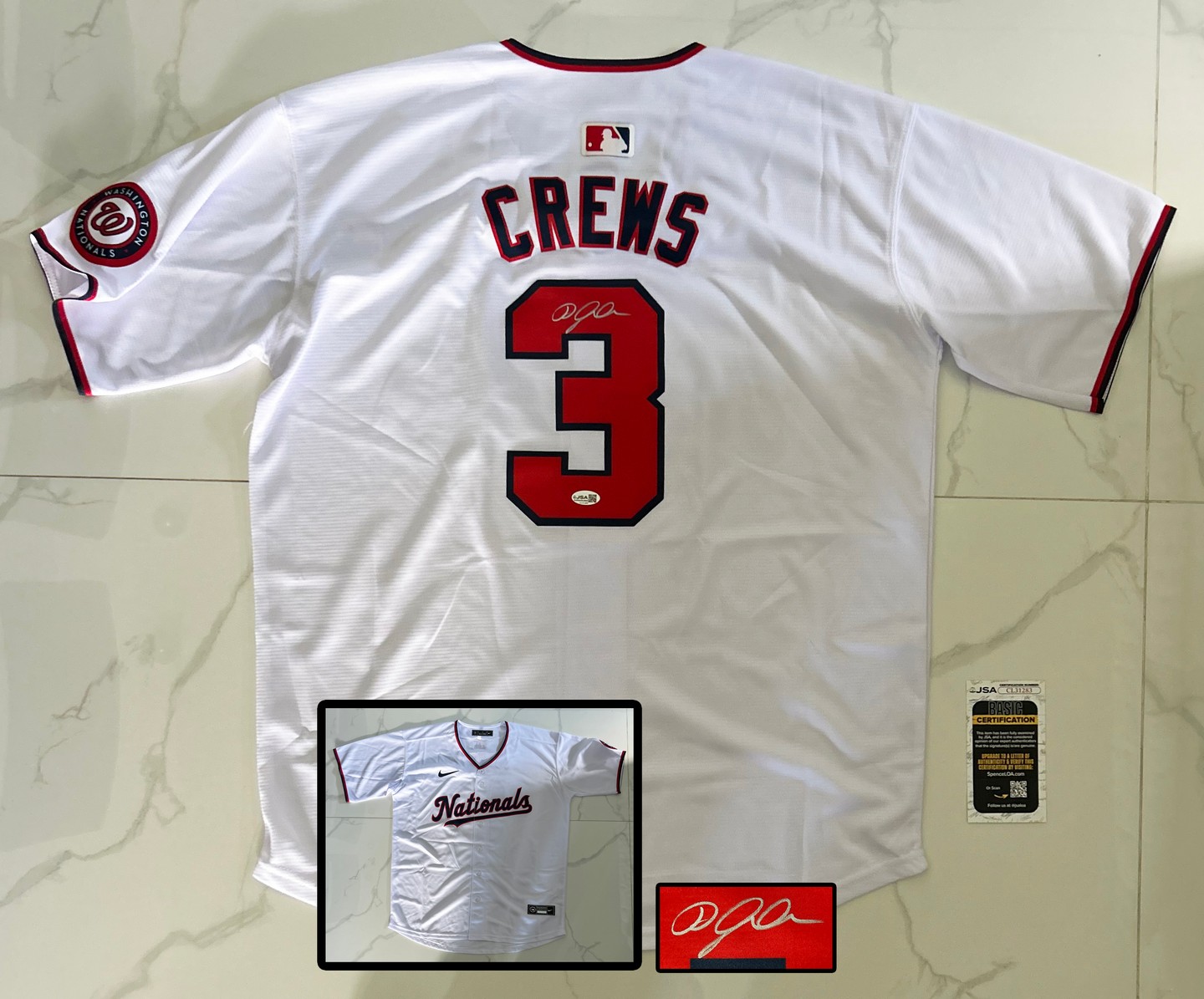 Dylan Crews Signed Jersey Washington Nationals JSA 1