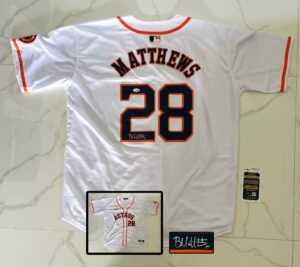 Brice Matthews Signed Jersey Houston Astros JSA
