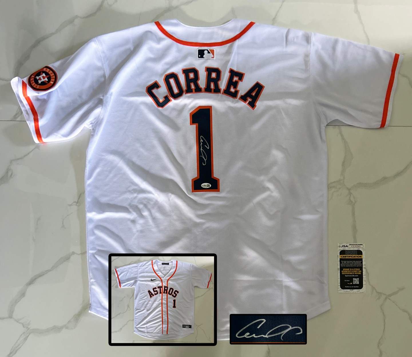 Carlos Correa Signed Jersey Houston Astros JSA