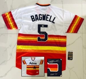 Jeff Bagwell Signed Jersey Houston Astros Inscribed HOF 17 JSA 1