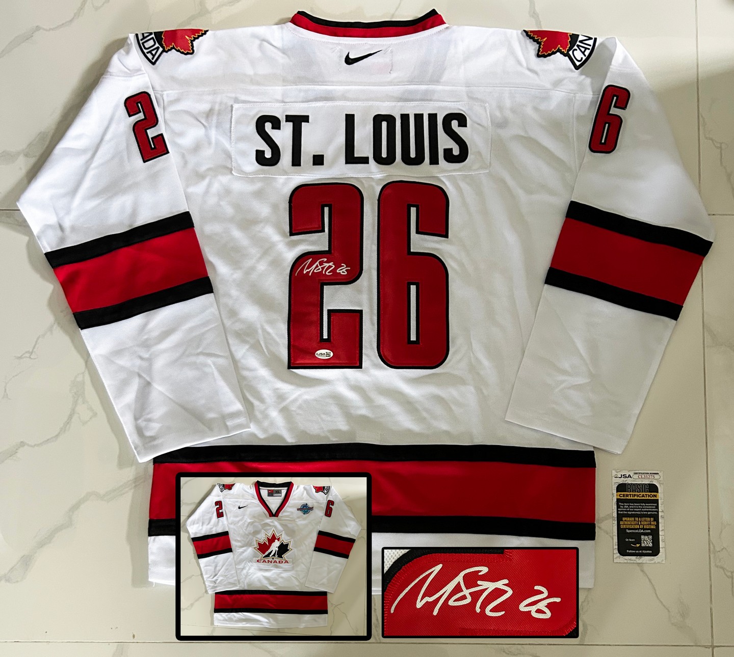 Martin St Louis Signed Jersey Canada JSA