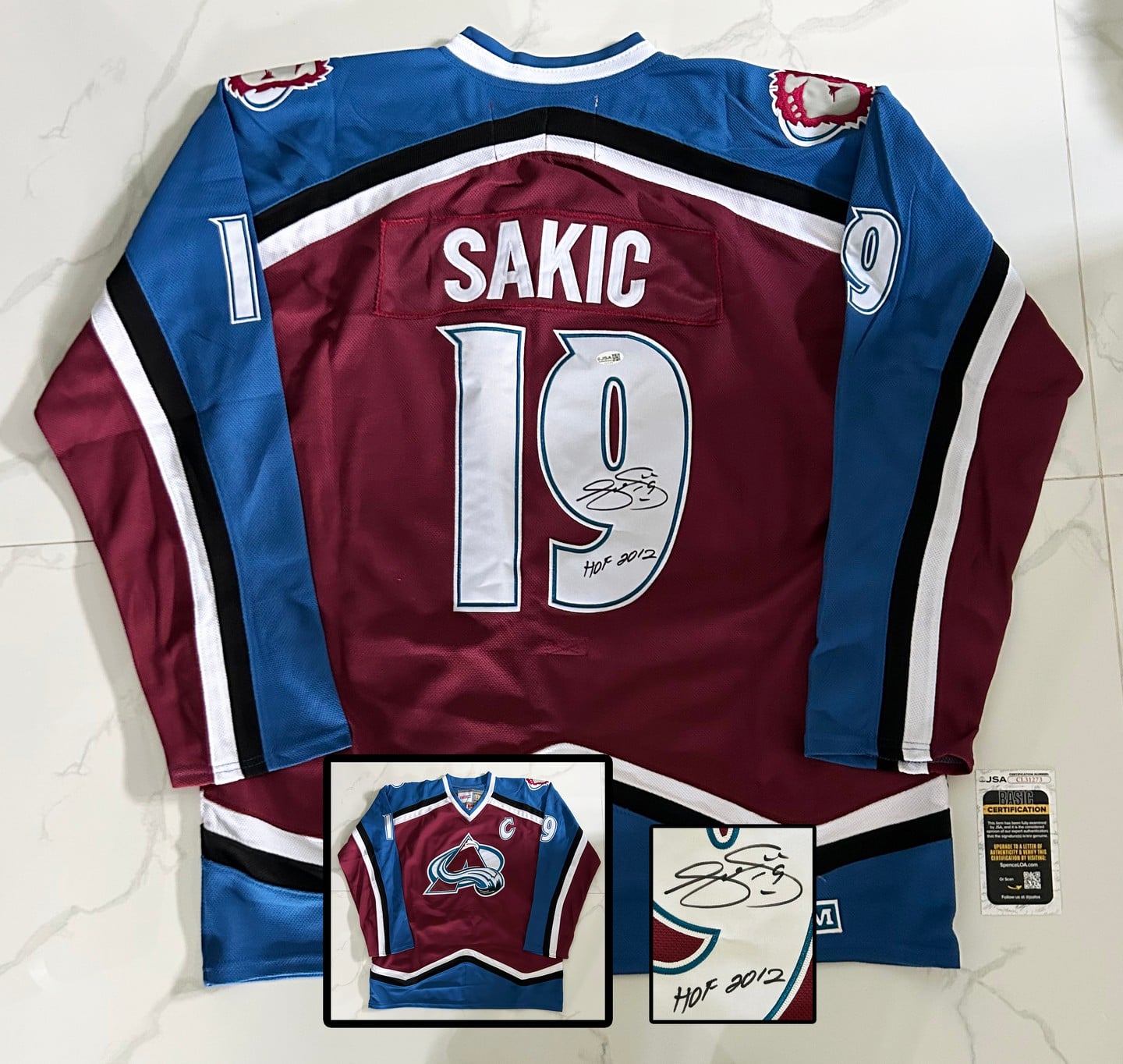 Joe Sakic Signed Jersey Colorado Avalanche JSA 1