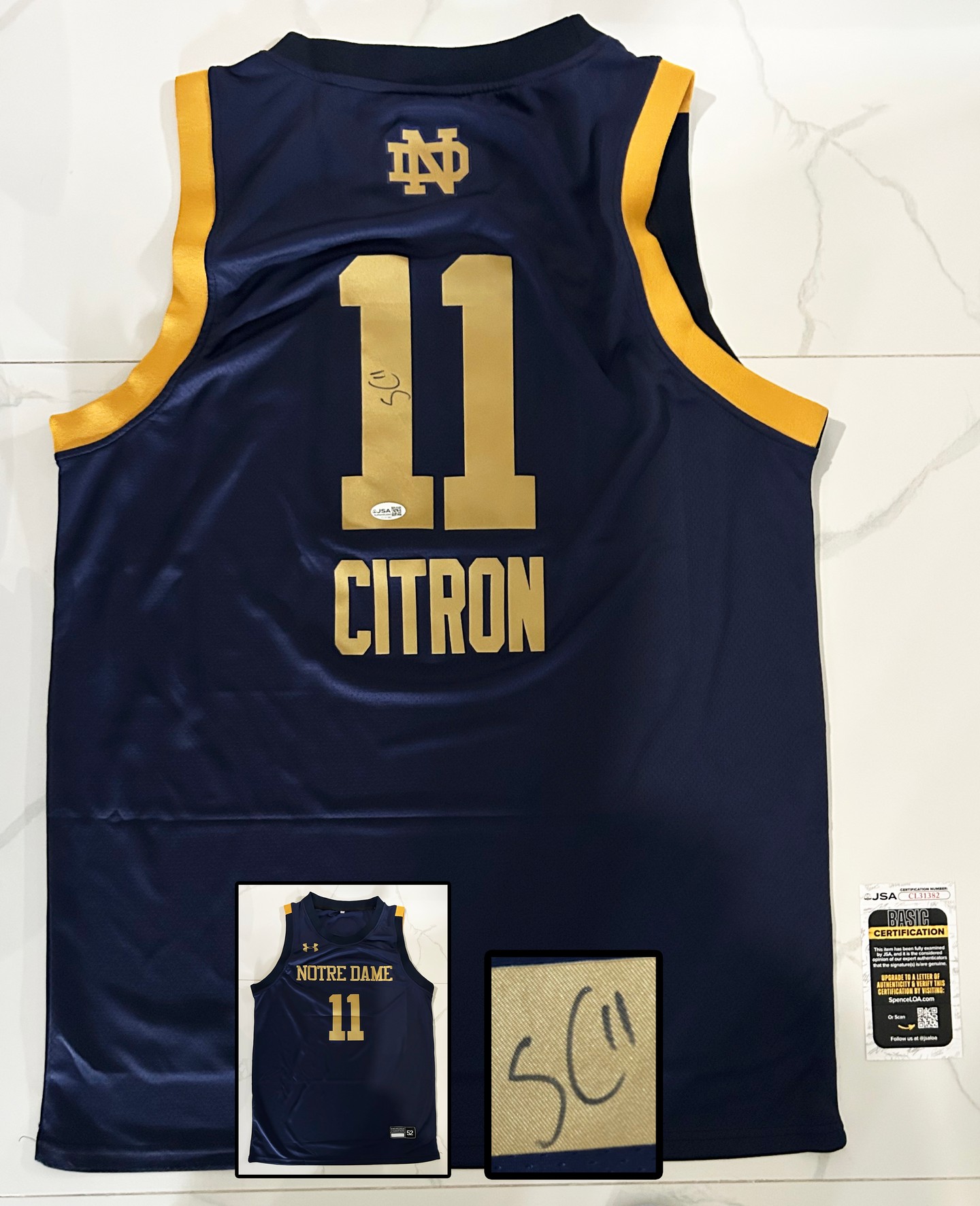 Sonia Citron Signed Jersey Notre Dame Fighting Irish JSA