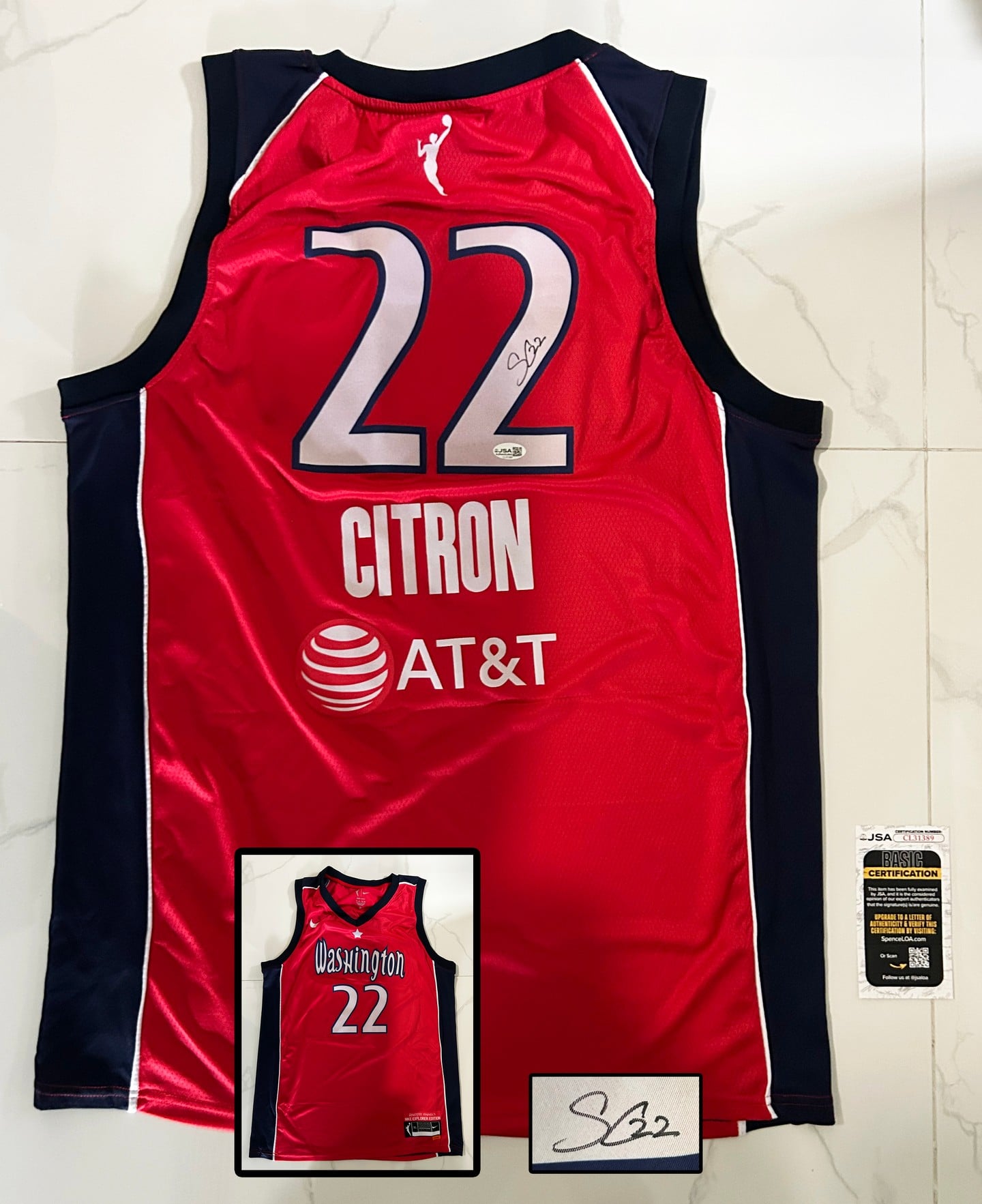 Sonia Citron Signed Jersey Washington Mystics JSA 1