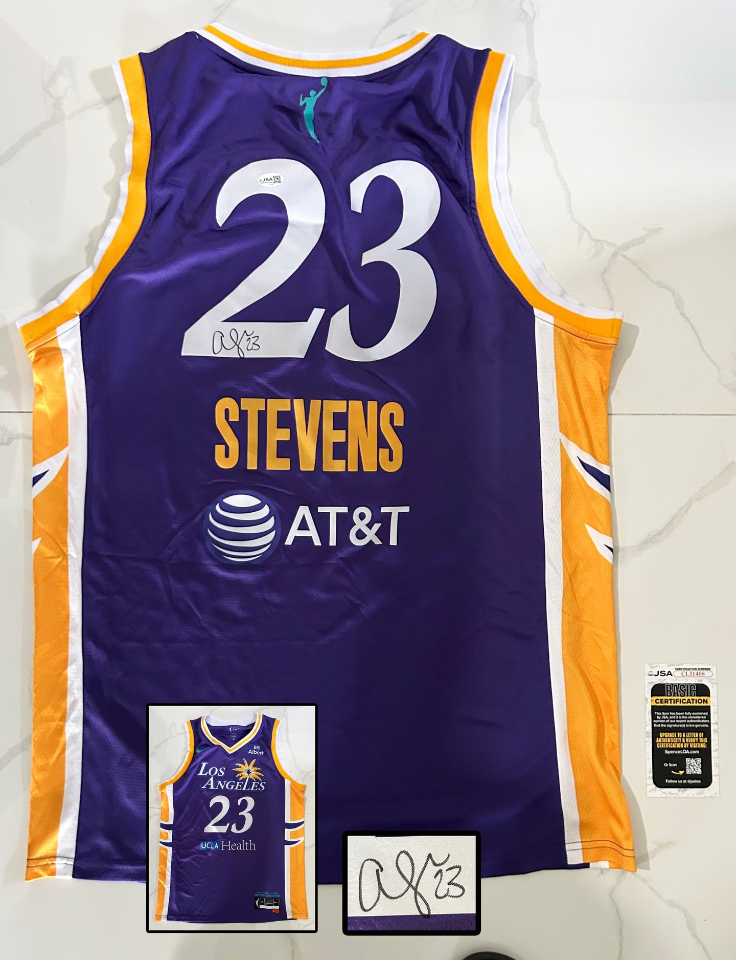 Azura Stevens Signed Jersey Los Angeles Sparks JSA