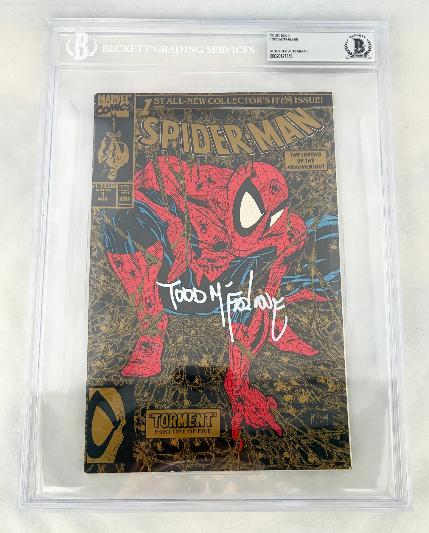 Todd McFarlane Signed Comic Book Spider-Man #1 Gold Beckett BAS