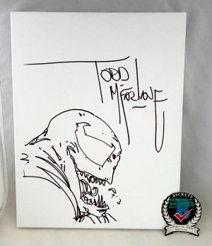 Todd McFarlane Signed Hand Drawn Sketch 11x14 Canvas Venom Beckett BAS