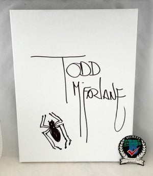 Todd McFarlane Signed Hand Drawn Sketch 11x14 Canvas Spider-Man Beckett BAS