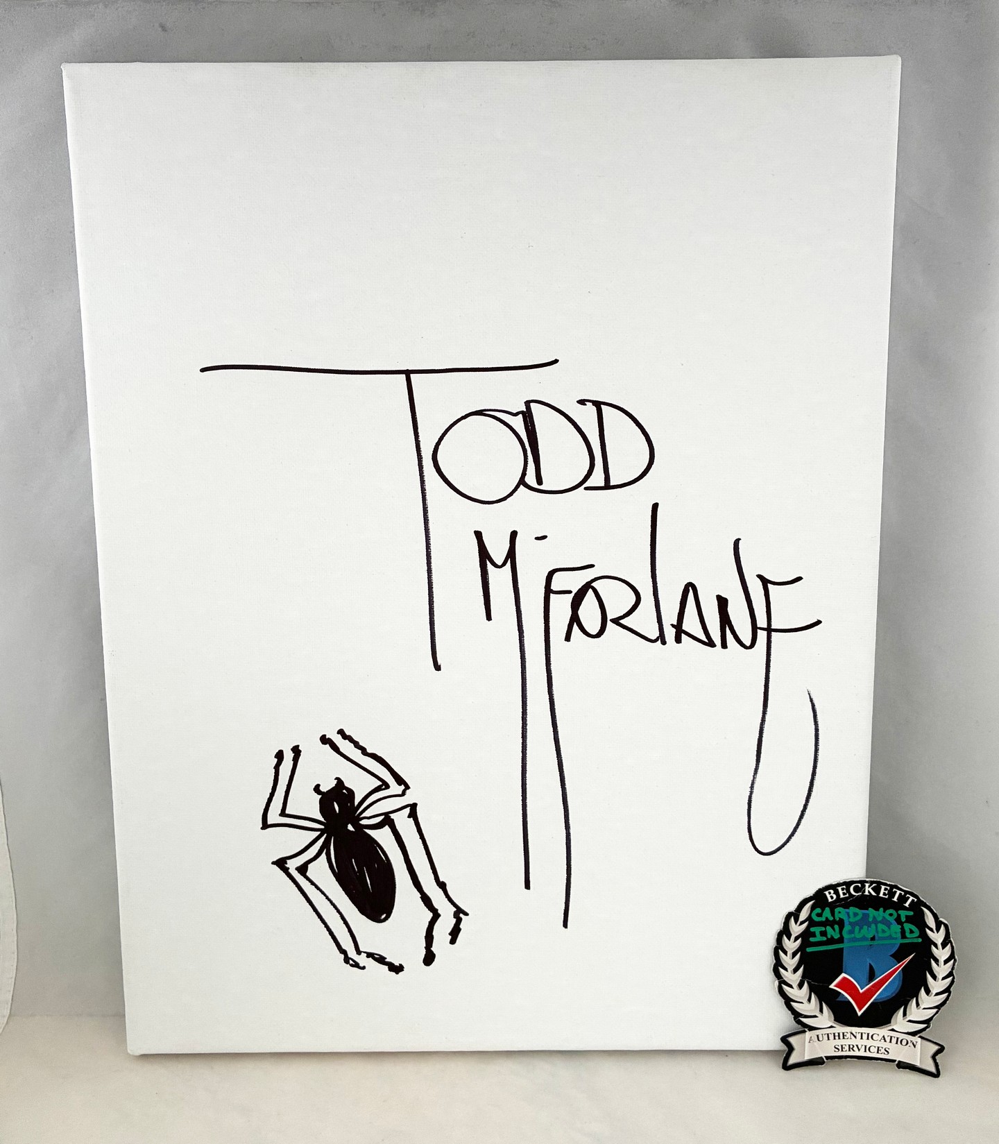Todd McFarlane Signed Hand Drawn Sketch 11x14 Canvas Spider-Man Beckett BAS