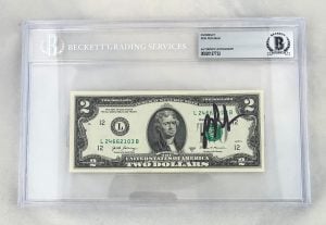 Ron Perlman Signed $2 Bill US Currency Beckett BAS 1