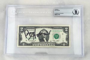 Ron Howard Signed $2 Bill US Currency Beckett BAS 1