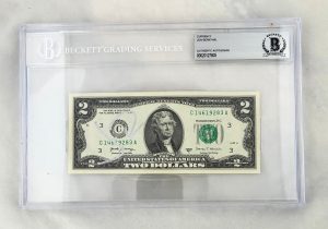Jon Bernthal Signed $2 Bill US Currency Beckett BAS 1
