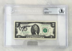 Ray Romano Signed $2 Bill US Currency Beckett BAS