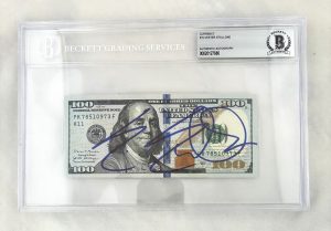 Sylvester Stallone Signed $100 Bill US Currency Beckett BAS