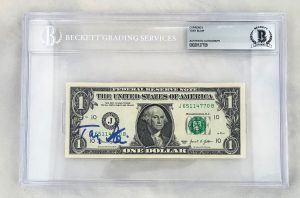 Tony Blair Signed $1 Bill US Currency Former Prime Minister of England Beckett BAS