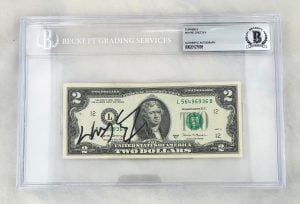 Wayne Gretzky Signed $2 Bill US Currency Edmonton Oilers Beckett BAS