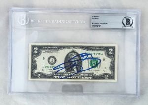 Joe Sakic Signed $2 Bill US Currency Colorado Avalanche Beckett BAS