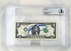 Joe Sakic Signed $2 Bill US Currency Colorado Avalanche Beckett BAS 2