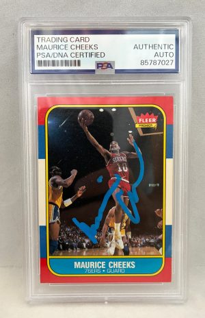Maurice Cheeks Signed Card 1986 Fleer #16 Philadelphia 76ers PSA/DNA