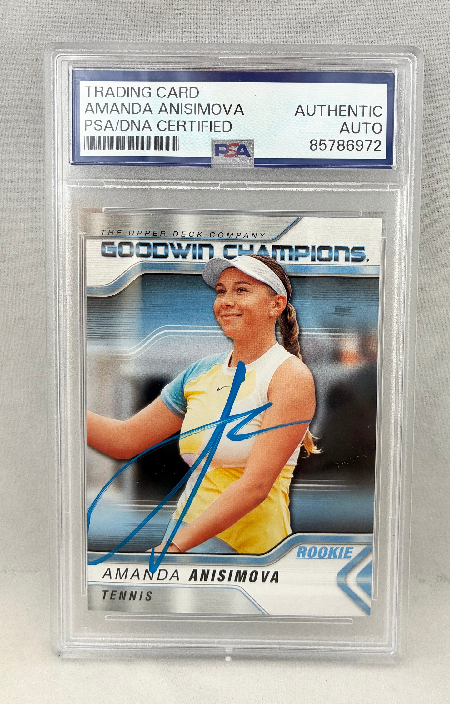 Amanda Anisimova Signed Rookie Card 2023 Upper Deck Goodwin Champions #58 PSA/DNA