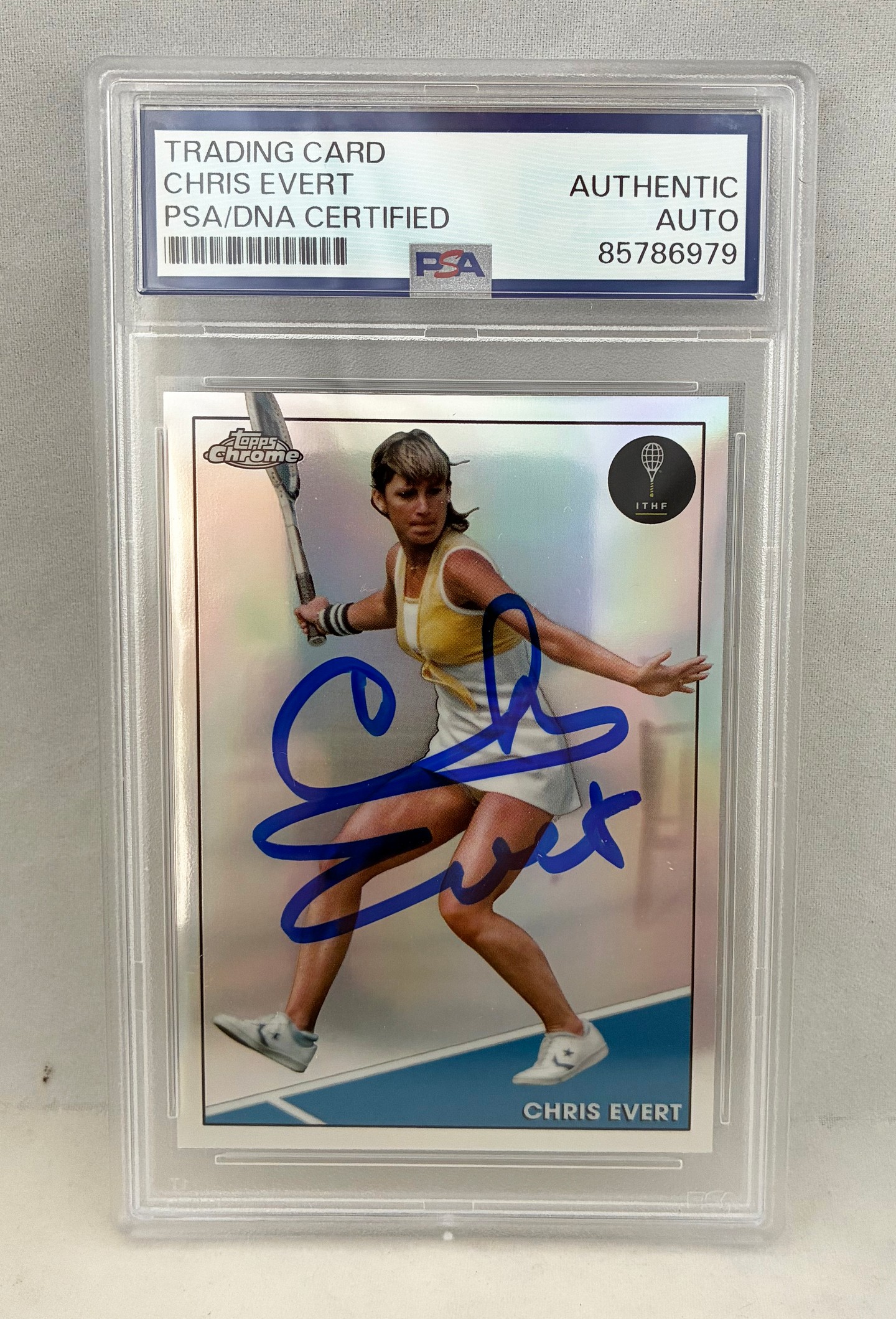 Chris Evert Signed Card 2021 Topps Chrome #99 PSA/DNA