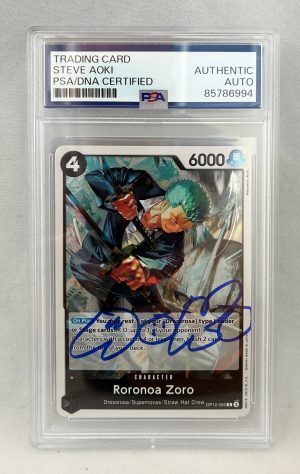 Steve Aoki Signed Card One Piece Roronoa Zoro PSA/DNA