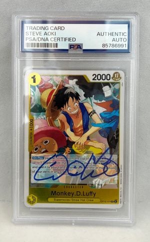 Steve Aoki Signed Card One Piece Monkey D Luffy Gold PSA/DNA