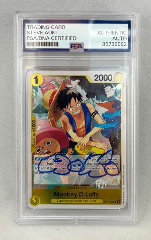 Steve Aoki Signed Card One Piece Monkey D Luffy Gold PSA/DNA 1