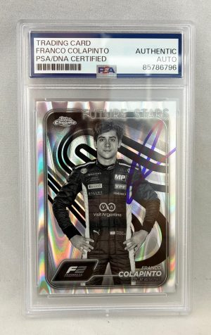 Franco Colapinto Signed Rookie Card 2024 Topps Chrome Raywave Refractor #24 F2 PSA/DNA