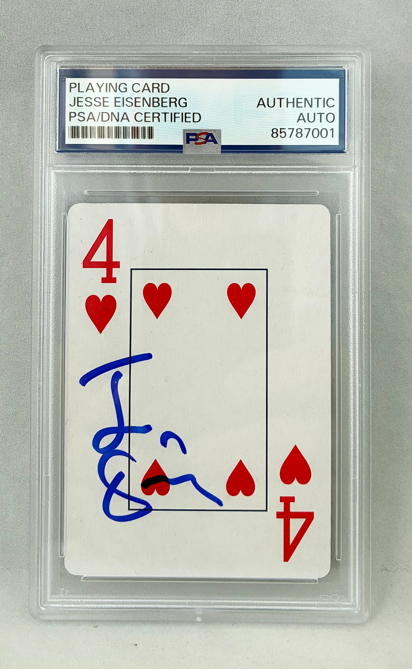 Jesse Eisenberg Signed Playing Card Now You See Me PSA/DNA 3