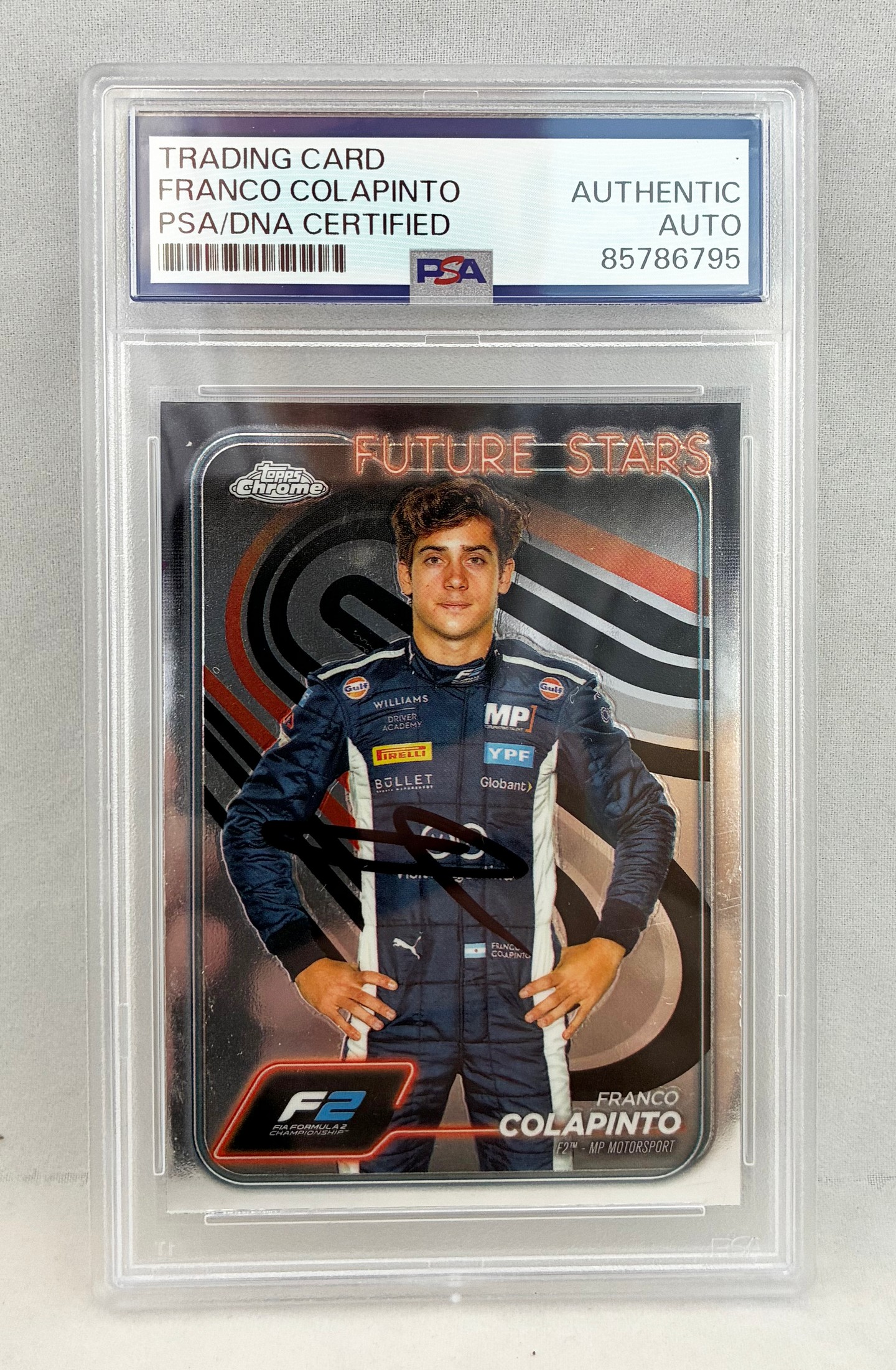 Franco Colapinto Signed Rookie Card 2024 Topps Chrome #24 F2 PSA/DNA