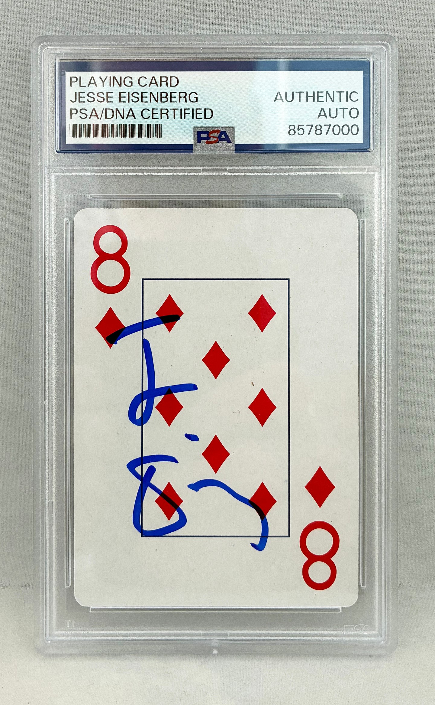 Jesse Eisenberg Signed Playing Card Now You See Me PSA/DNA 4